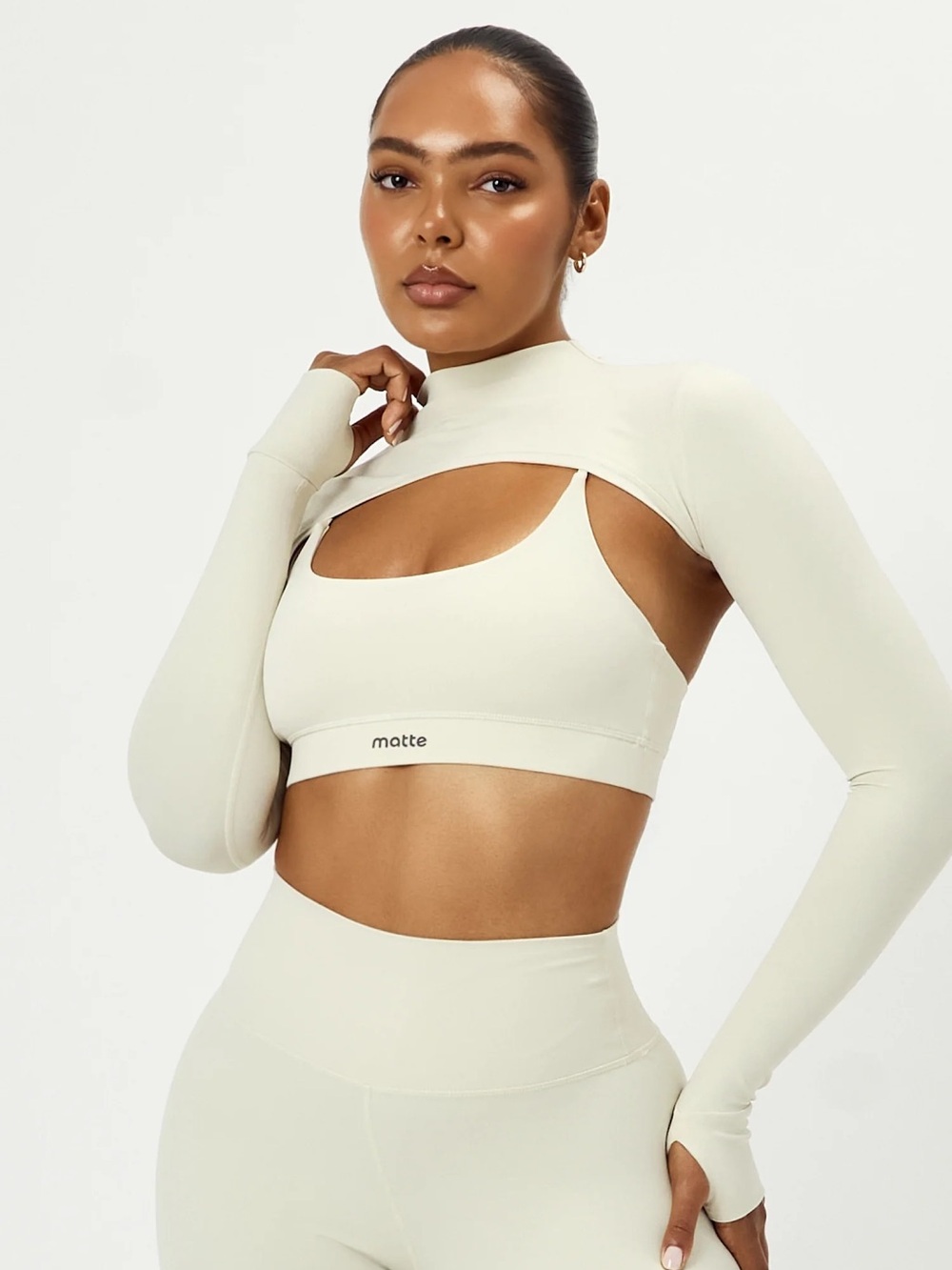 Mattel Vanilla 3pc Set ( Leggings, Tank Top, & Cutout Long Sleeve Crop Top